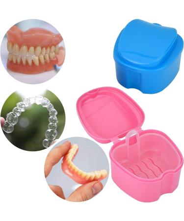 Denture Box Retainer Case Denture Storage Bath Box Denture Holder Box Cleaning Box Lightweight and Portable Cleaning Box with Filter (M Blue) M Blue - Buy Online on GoSupps.com