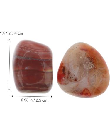 FRCOLOR 2pcs Irregular Agate Stone Crystal Decor - Healing Moss Stones for Yoga & Mindfulness - Natural Sardonyx Pebble Palm Stones - 4.00x3.00x1.50 CM - Buy Online on GoSupps.com