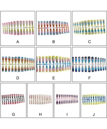 dijiusidy 24 Pieces Nails Full Cover Elegant Gradient Style Artificial Nail Tips Manicure Decoration Fingernail Accessory ch04 - Buy Online on GoSupps.com