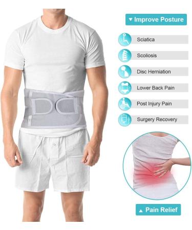 Buy Adjustable Lumbar Waist Support - Pain Relief Back Brace for Herniated Disc Sciatica & Scoliosis | Breathable Mesh Curved Aluminum Strips Size M (31-39 - Buy Online on GoSupps.com