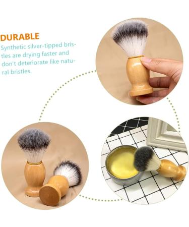 Minkissy Men's Shaving Brush Set - Portable Wooden Handle Razor Brush with Goat Hair Nylon Wool & Stainless Steel - 8 Pieces Ideal for Grooming - Buy Online on GoSupps.com