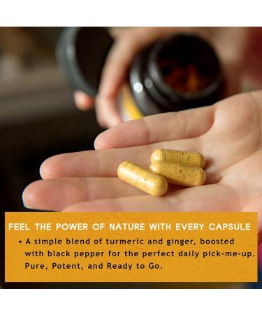 Turmeric Ginger with Black Pepper & Ginger 1000 mg 120 Capsules | Turmeric and Ginger Supplement with 95% Curcuminoids | Extra Strength Supplement| Joint Support Supplement | Non-GMO - 120 Capsules - Buy Online on GoSupps.com