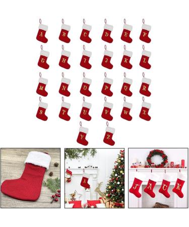 Buy Christmas Knitted Stockings | Embroidered Monogram Red Socks | Ideal Gift Bag for Holidays - Buy Online on GoSupps.com