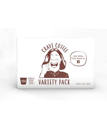 Crave Beverages Flavored Coffee Pods Sampler - 100 Count Assorted Variety Pack - Compatible with 2.0 K-Cup Brewers - Buy Online on GoSupps.com