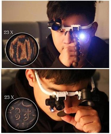 Magnifiers 8X 23X Illumination Head Mounted with Led Light Hd Acric Lens Appraisal Watch Crafts Engraving Repair Magnifier Vision - Buy Online on GoSupps.com