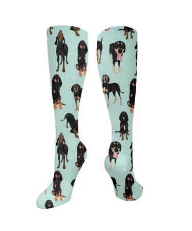 Black and Tan Coonhounds Gift Wiftwrap compression socks for women and men circulation 15 20 mmHg is the best support for sporty running and cycling
