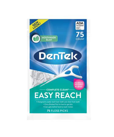 DenTek Complete Clean Floss Picks | Removes Food & Plaque | 75 Count