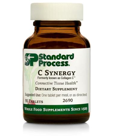 Standard Process C Synergy - Whole Food Immune Support and Antioxidant with Echinacea Purpurea Rose Hips Shiitake Reishi Mushroom Powder Buckwheat and Wheat Germ - 90 Tablets