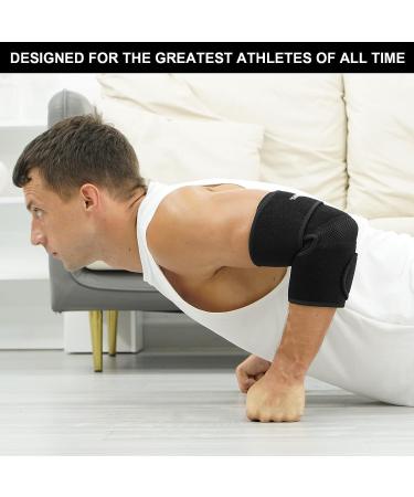 Adjustable Neoprene Elbow Brace for Joint Pain Relief - Ideal for Arthritis, Tendonitis, Golfers, and Sports Injuries - Men and Women (Black) - Buy Online on GoSupps.com