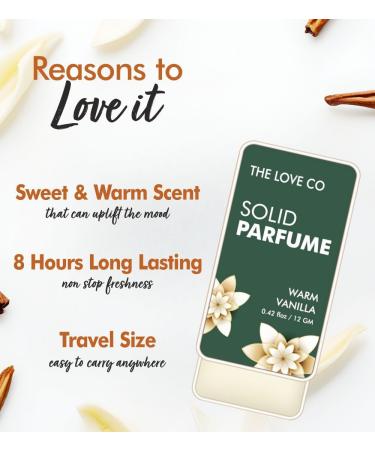 THE LOVE CO Alcohol Free Solid Perfumes 12Gm| For Men & Women | Non-Greasy Cologne | Strong & Lasting Fragrance | Gift for Him & Her (Warm Vanilla) - Buy Online on GoSupps.com