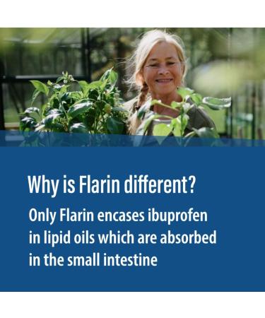 Flarin 200mg Soft Capsules for Joint & Muscular Pain Relief - Lipid Ibuprofen Formula - 16 Capsules - Buy Online on GoSupps.com