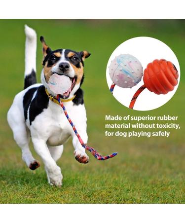 2 PCS Dog Training Ball on Rope Solid Rubber Rope Ball for Dog Training Tug Ball Toy for Medium and Large Dog Tough Rope Toy Non-Toxic and Durable Dog Toys - Buy Online on GoSupps.com