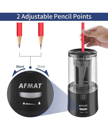 AFMAT ElectricÂ PencilÂ Sharpener forÂ ColoredÂ Pencils Â AutoÂ Stop Â SuperÂ SharpÂ &Â Fast Â ElectricÂ PencilÂ SharpenerÂ PlugÂ inÂ forÂ 6-12mmÂ No.2/Office/Home-Black - Buy Online on GoSupps.com