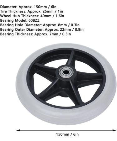 Solid Wheel Replacement Wheelchair Wheels Non Slip for Rollators for Walkers - Buy Online on GoSupps.com