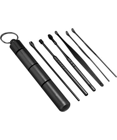 HEIMEABI Spring Earwax Cleaner Set - 6-in-1 Ear Pick Tools for Ear Wax Removal and Piercing Wash - Reusable and Innovative (Black, One Size) - Buy Online on GoSupps.com