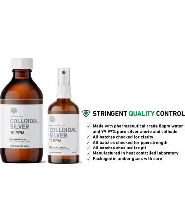 Buy Enhanced Colloidal Silver 10 ppm - 300ml Amber Glass | International Shipping Available - Buy Online on GoSupps.com