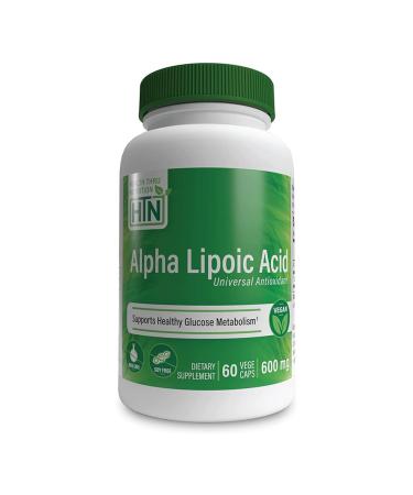 Health Thru Nutrition alpha-lipoic acid (alpha-lipoic acid) 600mg 2-day depot high-dose 60 vegan capsules laboratory tests gluten-free vegetarian soybean without genetic engineering