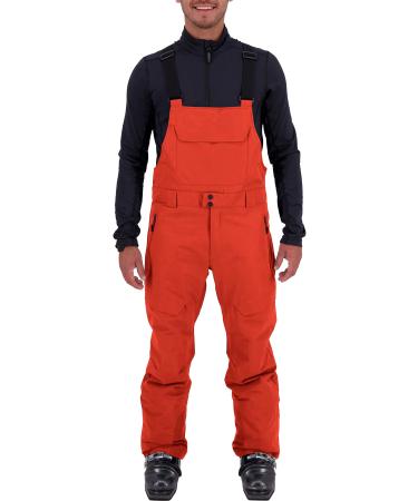 Esobo Men's Lightweight Snow Bibs Overalls Winter Waterproof Ski Bib Pants Medium Orange