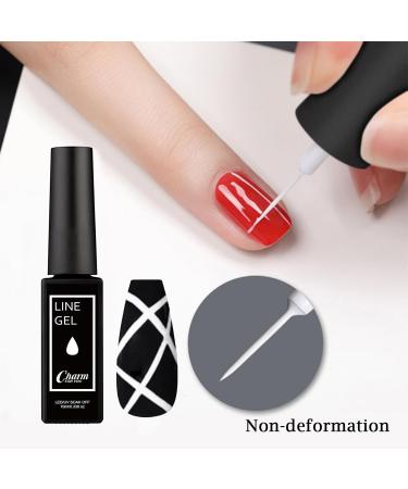White Gel Nail Polish 10ml White Gel Liner Nail Polish Classic White Color Nail Art Liner Gel Polish Soak Off UV/LED 10ml Nail Liner Painted Gel Polish Thin Brush For French Tip Manicure Nail Art - Buy Online on GoSupps.com