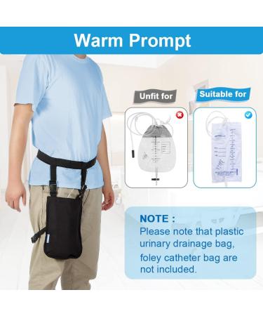 Foley Catheter Bags Holder Kit - Uresil Drainage Device for Men & Women 1000ML Small Black - Secure Night Supplies - Buy Online on GoSupps.com