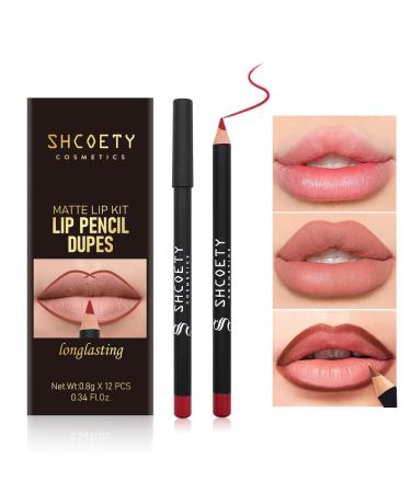 12 Colors Matte Lip Liner Set - Long Lasting Waterproof & High Pigment | Velvet Finish Lip Makeup - Shop Internationally - Buy Online on GoSupps.com
