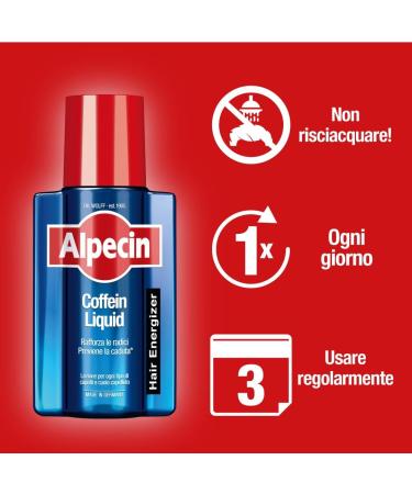 Alpecin Caffeine Liquid 3 x 200 ml | Lotion anti-chute pour homme pour la croissance naturelle des cheveux | Produits contre l'amincissement et la chute h r ditaire | Fortifie et stimule les racines - Buy Online on GoSupps.com