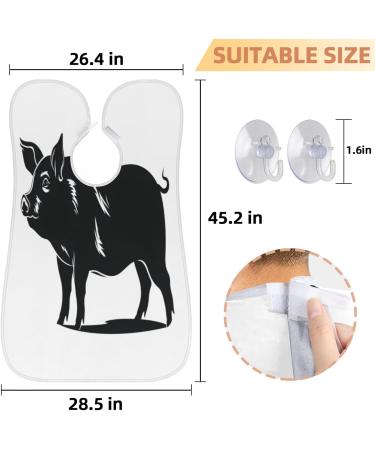 Black Pig Beard Bib Apron - Ultimate Beard Hair Catcher for Men | Perfect Father's Day Anniversary & Christmas Gift for Dad or Husband - Buy Online on GoSupps.com