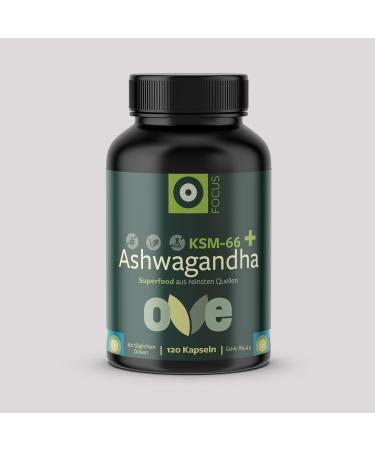 ove Ashwagandha KSM66 Root Extract with Magnesium, Zinc & Vitamin B6 Vegan Superfood From Purest Sources 89g 120 Capsules