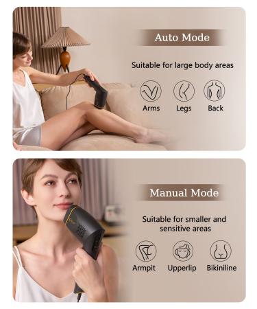 IPL Hair Removal for Women - Permanent Hair Remover with 2 Precision Attachments - Unlimited Flashes - Facial Bikini Line Armpits - Corded Function - Gold - Buy Online on GoSupps.com