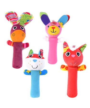 Abaodam Plush Hand Rattle Toy - 2 Pieces Baby Rattle Stuffed Animal for Newborns | Soft Plush Baby Gifts - International Shipping Available - Buy Online on GoSupps.com