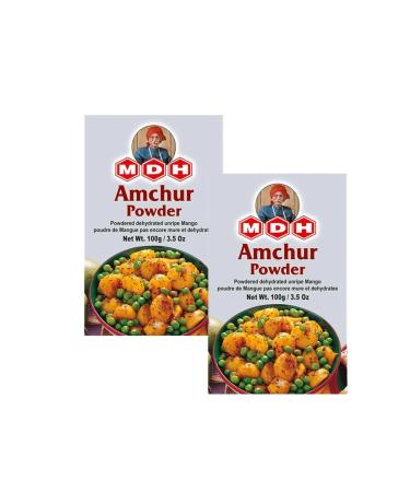 MDH Various Seasoning Masala Powder - A Mixture of Spices Adds Taste - Aromatic & Enhances the flavor of the meal -Simplifies & Speeds Up The Cooking Process (Amchoor Powder (100g) Pack of 2)