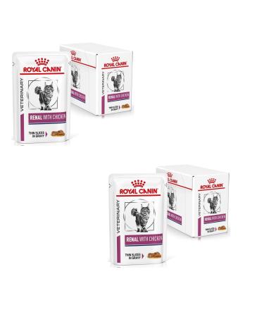 Royal Canin Veterinary Renal Chicken | Double Pack | 2 x 12 x 85g | Complete Dietary Food for Adult Cats | for Support in Kid