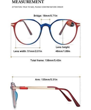 Buy Vevesmundo Blue Light Filter Reading Glasses - Metal Large Round Nerd Glasses for Men | Anti-Blue Light | +0.5 to +4.0 | 1 Piece Transparent Blue - Buy Online on GoSupps.com