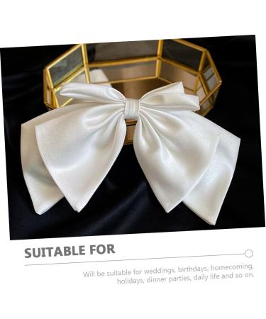 DOITOOL Bow Hairpin White Hair Clip Bow Clip Hair Bow Satin Clips Ponytail Hair Decor Big Bowknot Headband White Bow Hair Barrettes Bow Knot Hairpins Bride Alloy Holder Wedding - Buy Online on GoSupps.com