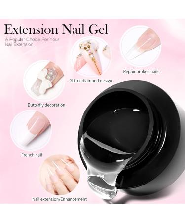 Builder Gel Nail Kit Clear Builder Gel for Nails 15ml Nail Extension Gel for Nails Repair Strengthen Long Lasting Gel Nail Extension Kit Brush and 100Pcs Nail Forms Clear Gel Kit - Buy Online on GoSupps.com