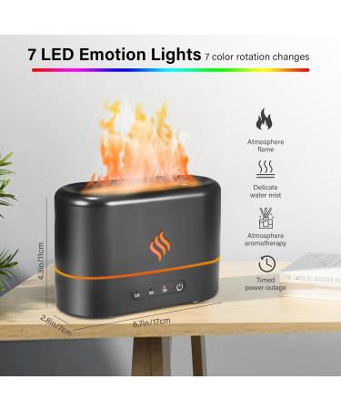 Flames Aroma Diffuser - Humidifier with 3 Timers 7 Colors Waterless Auto Switch-Off | Perfect for Home Office & Bedroom (Black) - Buy Online on GoSupps.com