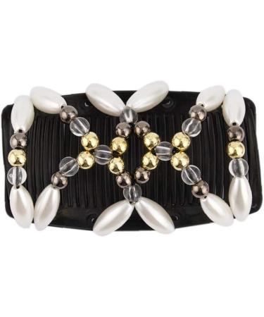 Beads Hair Combs Magic Elastic Hair Clips Stretchy Hair Comb Double Clips for Female Girls Hair Accessory - Buy Online on GoSupps.com