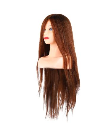 Shop Window Doll Head for Hairstyling Training - Dark Brown Hair Styling Training Head for Hairdressers - Buy Online on GoSupps.com