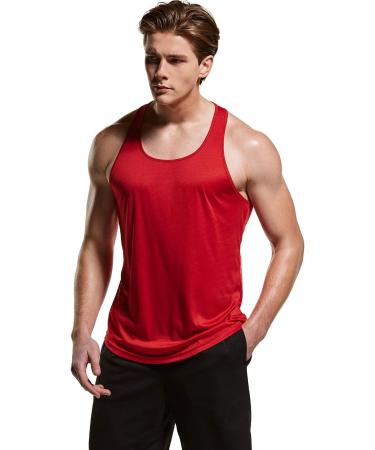 TSLA Men's 3 Pack Y-Back Muscle Tank Tops - Dry Fit Athletic Gym Shirts (Black/ Red/ Neon Green, Large) - Buy Online on GoSupps.com