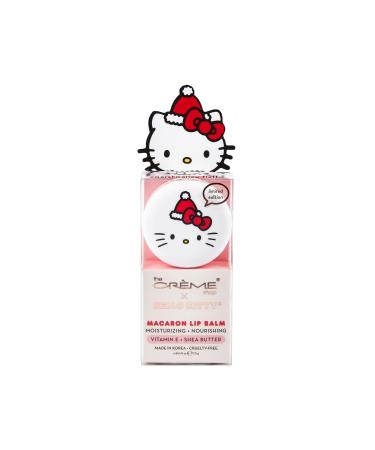 The Cr me Shop x Hello Kitty Macaron Lip Balm Korean Lip Balm with Shea Butter and Vitamin E - Marshmallow Fluff