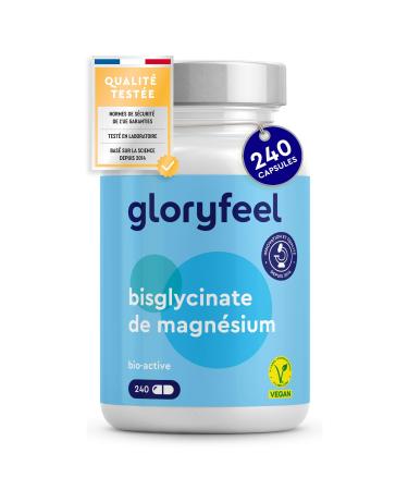 Magnesium Bisglycinate 240 Capsules, High Content 300 mg/d, Fights Fatigue and Stress, Supports Muscles, High Absorption and Bioactive, 100% Vegan and No Additives