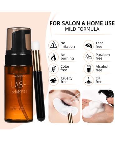 120ml Eyelash Shampoo for Extensions - Gentle Foam Cleanser for Salon & Home Use (Lavender) - Buy Online on GoSupps.com