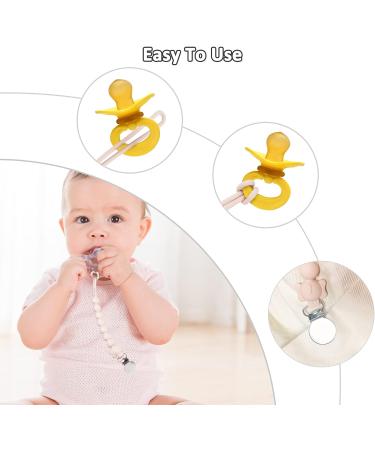 BPA-Free Baby Dummy Clip Set | 4PCS Silicone Pacifier Clips for All Pacifiers | Teething Toys for Newborn | Baby Shower Gift | Pink+Green+Grey+White - Buy Online on GoSupps.com