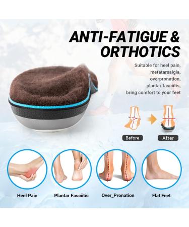 VALSOLE Wool Insoles for Men Women | Arch Support for Plantar Fasciitis, Flat Feet, Heel Pain | Fleece Thermal Insoles | UK-13-31cm Brown - Buy Online on GoSupps.com