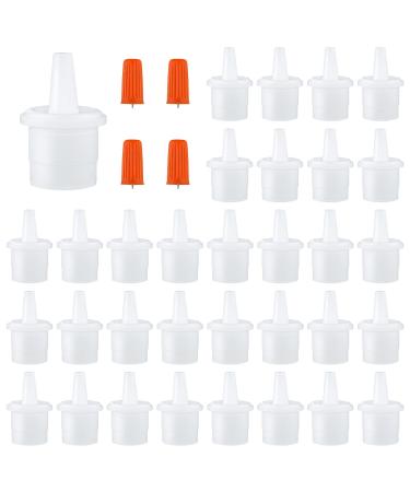 44 Pieces Eyelash Glue Replacement Eyelash Glue Bottle Nozzle Caps Lash Bottle Plug Mouth Tips Eyelash Glue Bottle Plug Glue Bottle Pins Blocking Needle for Home Salon Eyelash Extensions Tools