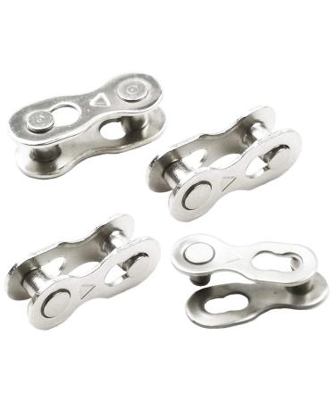Hyamass 4 Pairs Bicycle Missing Link 1/6/7/8/9/10/11/12 Speed Chain Reusable Steel Bike Chain Link 6/7/8 Speed-Silver