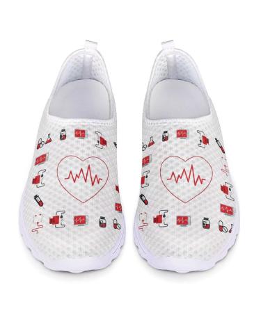 chaqlin Novelty Sneakers Walking Jogging Shoes Women Ladies Fashion Sport Hiking Trainers Lightweight 40 EU Nurse Pattern 14