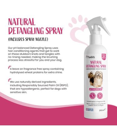 Dog Detangler Spray - Professional Grooming Formula for Dematting and Detangling - Hypoallergenic, Fragrance-Free - 250ml - Buy Online on GoSupps.com