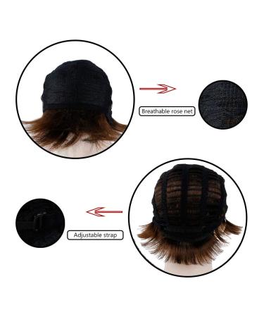 Buy Becus Short Pixie Cut Wig for Women - Heat Resistant Dark Brown Synthetic Hair with Bangs - Buy Online on GoSupps.com