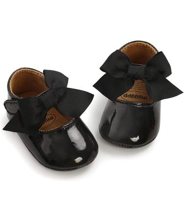 Sonsage Infant Baby Girls Bowknot Mary Jane Anti-Slip Princess Flats - Black (6-12 months) - Buy Online on GoSupps.com
